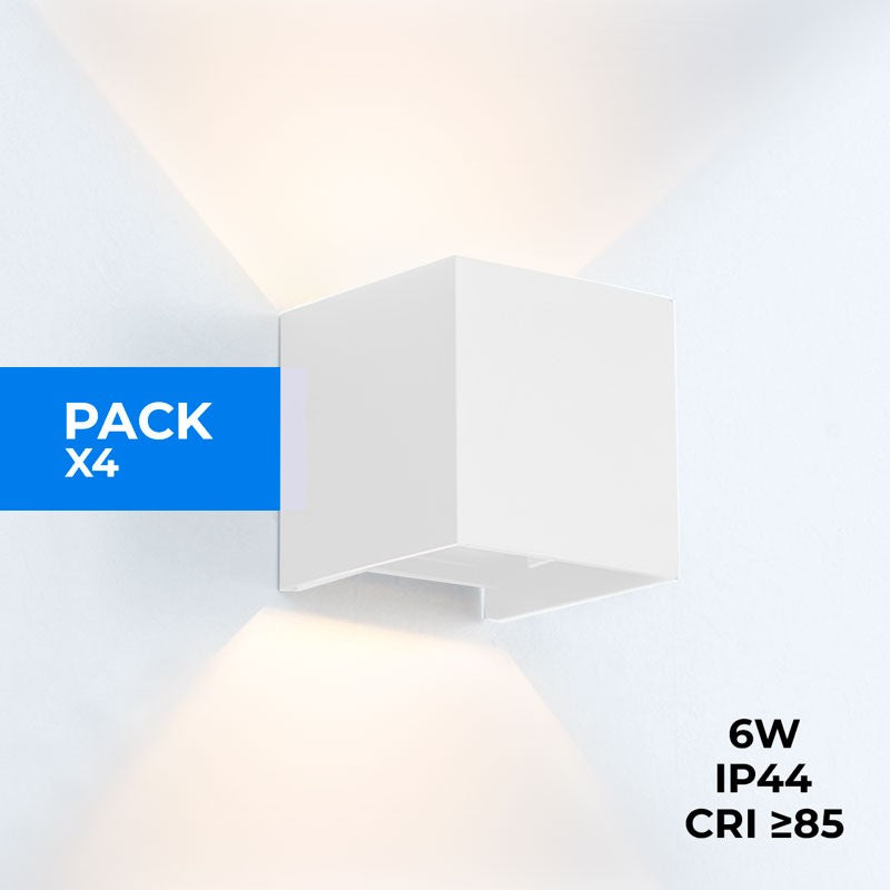 Pack de 4 Apliques de pared "KURTIN" 6W luz up and down regulable