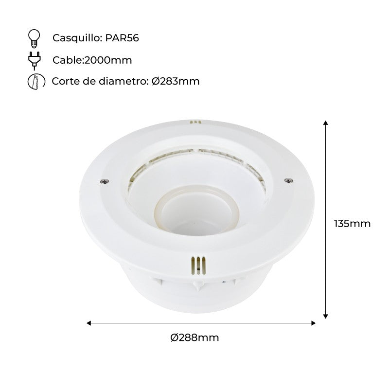 Nicho para bombilla de piscina empotrable PAR56 - IP68