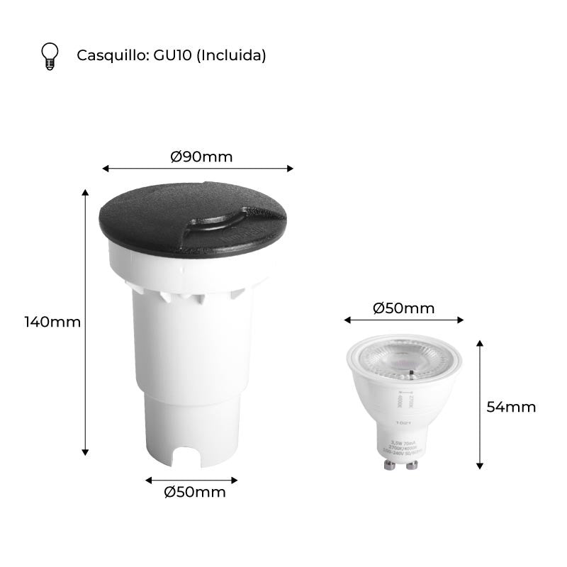 Foco empotrable en suelo LED FUMAGALLI CECI 90 2L GU10 3.5W