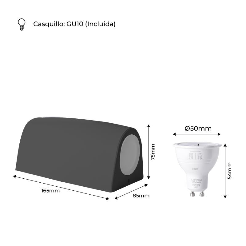 Aplique de pared LED up & down FUMAGALLI MARTA GU10 2x3,5W