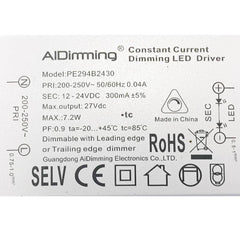 Driver regulable TRIAC corriente constante 12-24V 7.2W 300mA