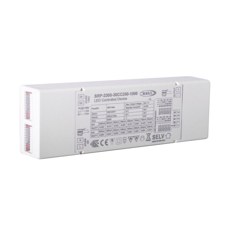 Driver regulable DALI 1 canal 8-48V 30w multicorriente (250-1000mA)