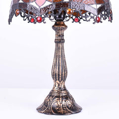 Lámpara de mesa inspiración "Tiffany" con mosaico floral en cristal
