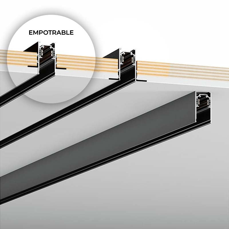 Carril magnético 20mm empotrable - 48V - 2 metros