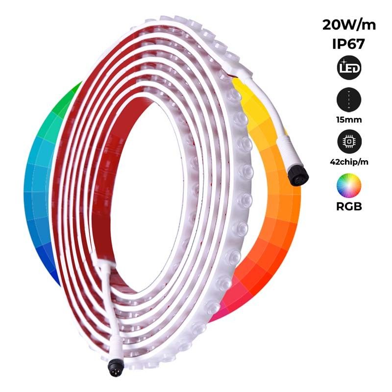 Bañador LED flexible RGB 24V DC - 5 metros - IP67