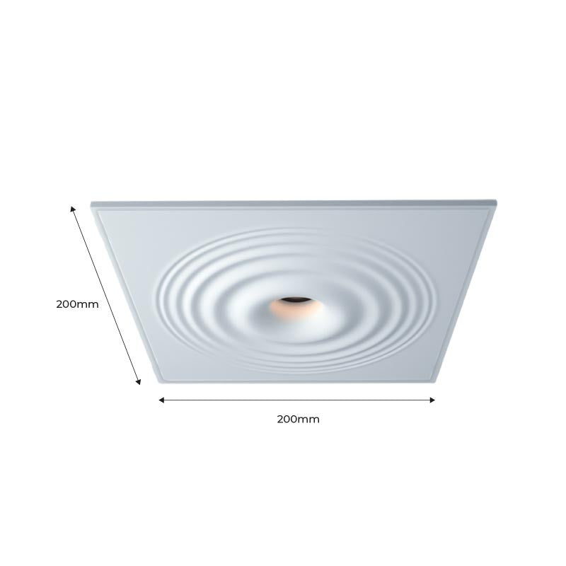 Luminaria de escayola con efecto onda trimless / integración - 20x20cm - GU10