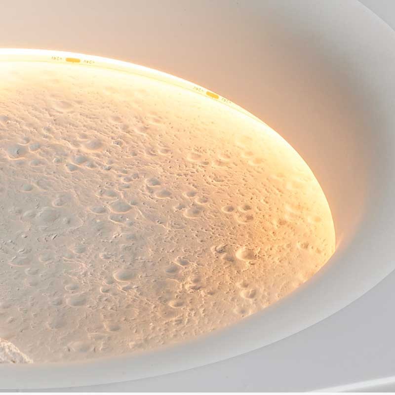 Lámpara de escayola trimless en forma de luna "SIDEREUS" - 300x300 mm - 8.5 W
