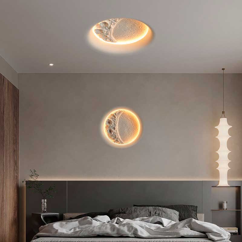 Lámpara de escayola trimless en forma de luna "SIDEREUS" - 300x300 mm - 8.5 W