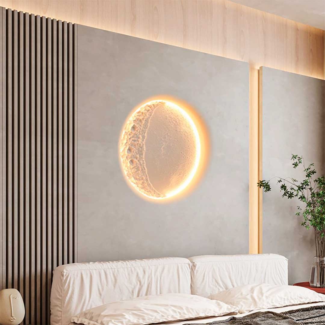 Lámpara integrable de escayola trimless en forma de luna "SIDEREUS" - 60x60cm - 17 W