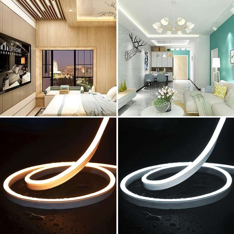 Neón LED flexible 24V DC - 10x18mm - 10 metros - Kit completo - 11W/m - IP67 - Curvatura lateral