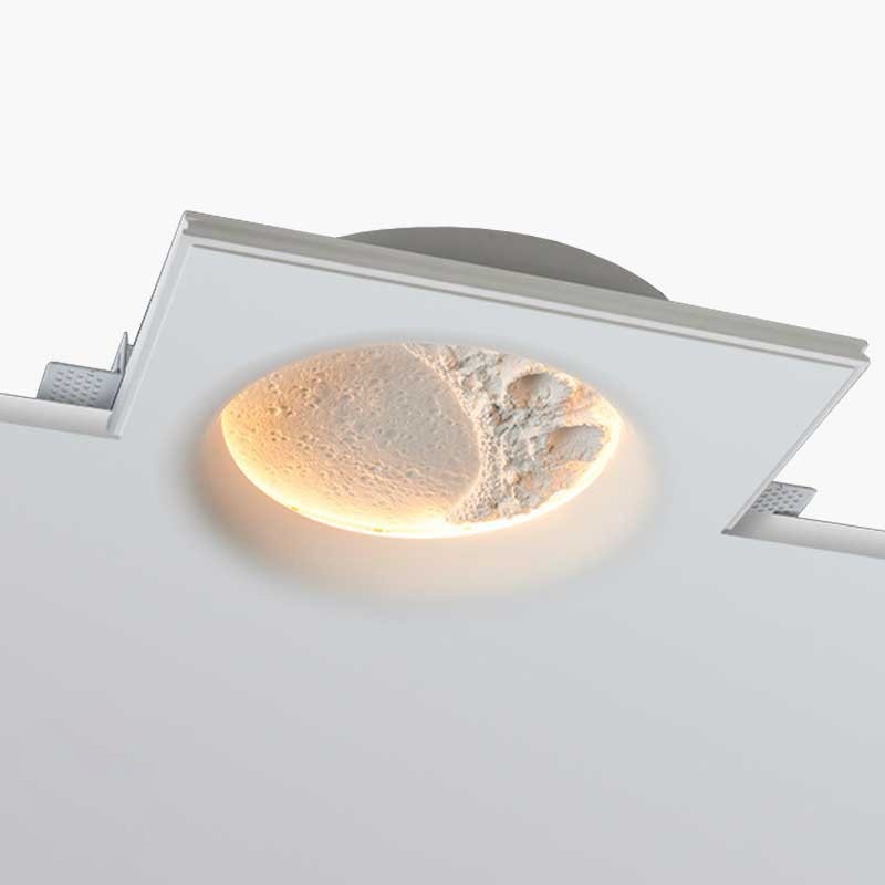 Lámpara de escayola trimless en forma de luna "SIDEREUS" - 300x300 mm - 8.5 W