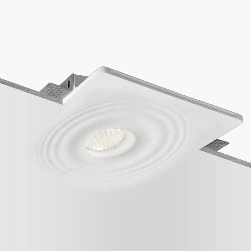 Luminaria de escayola con efecto onda trimless / integración - 20x20cm - GU10