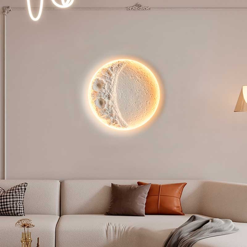 Lámpara de escayola trimless en forma de luna "SIDEREUS" - 300x300 mm - 8.5 W