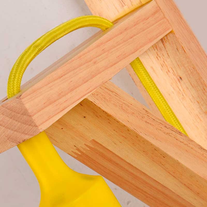 Aplique de pared nórdico "YOJO" -Escuadra de madera y colgante de silicona