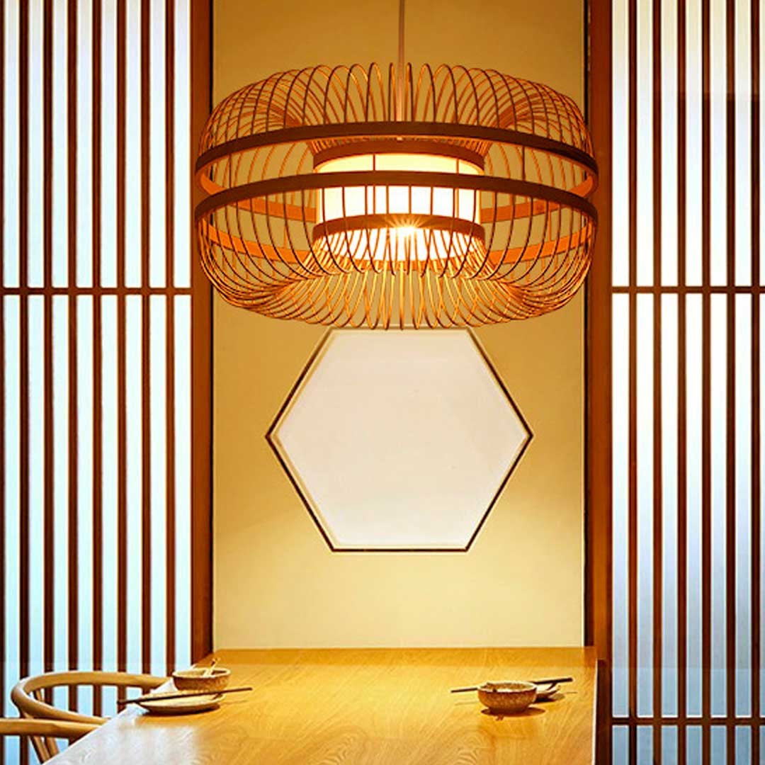 Lámpara colgante japonesa de bambú "KAIZEN"