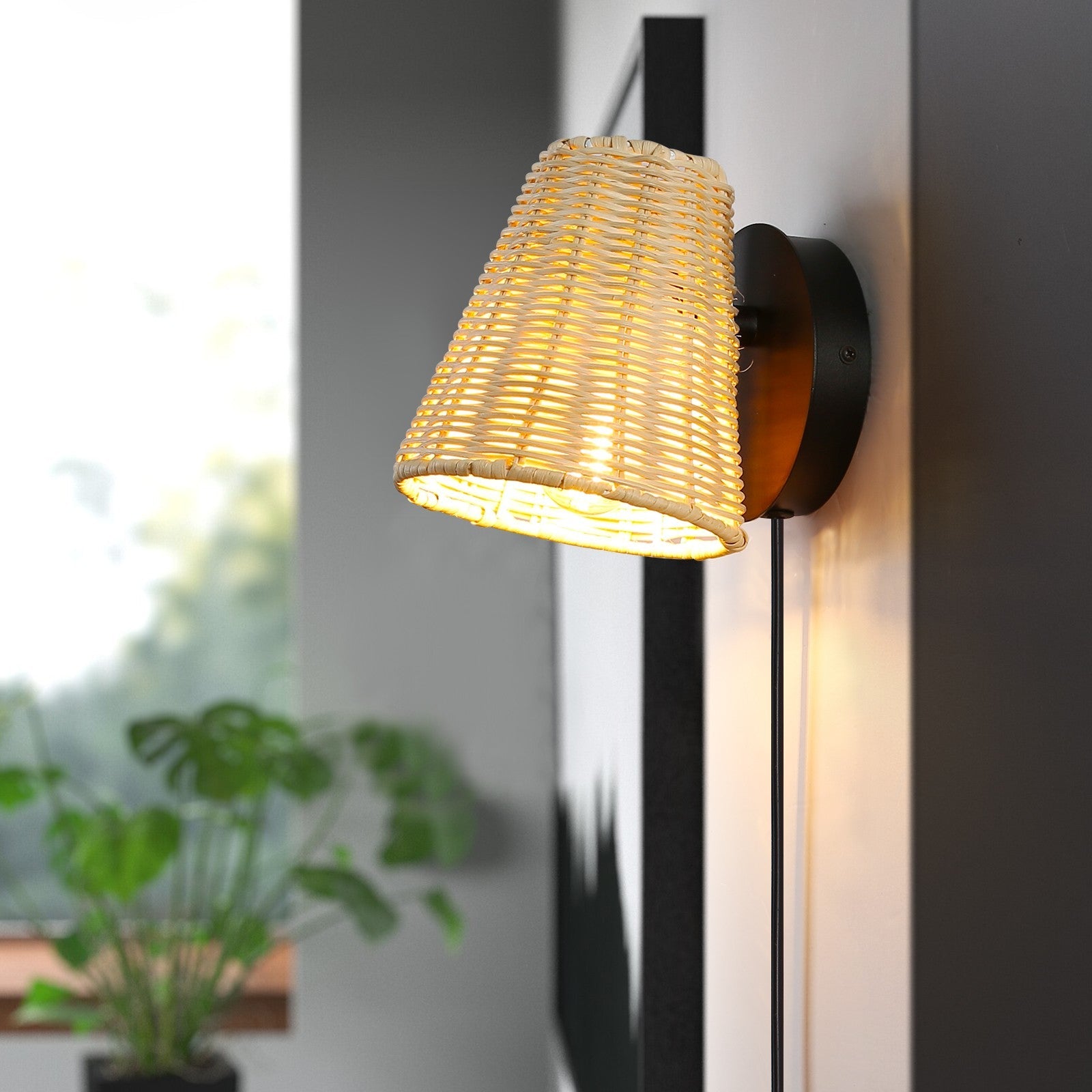 Aplique de pared de mimbre "BLIND"