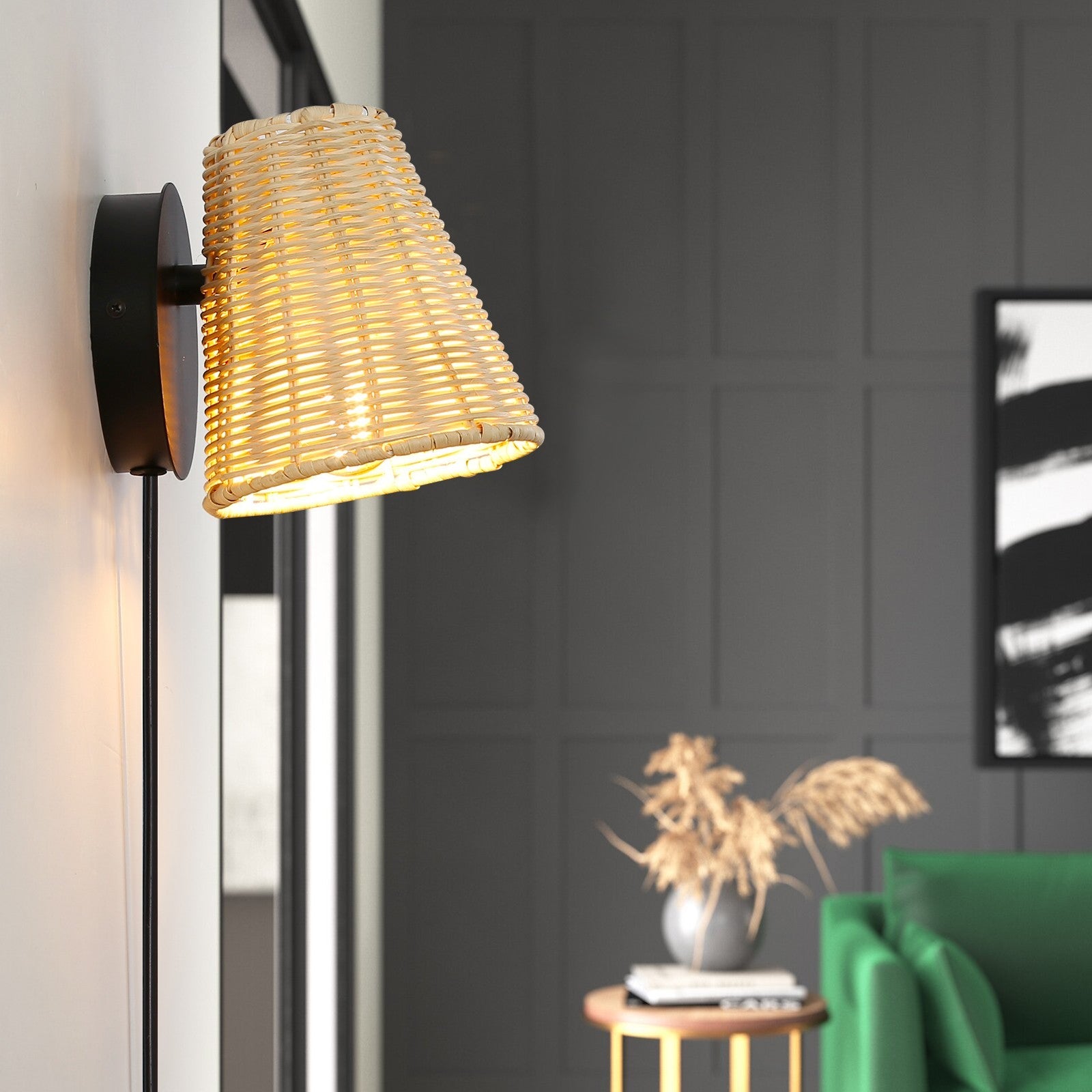 Aplique de pared de mimbre "BLIND"