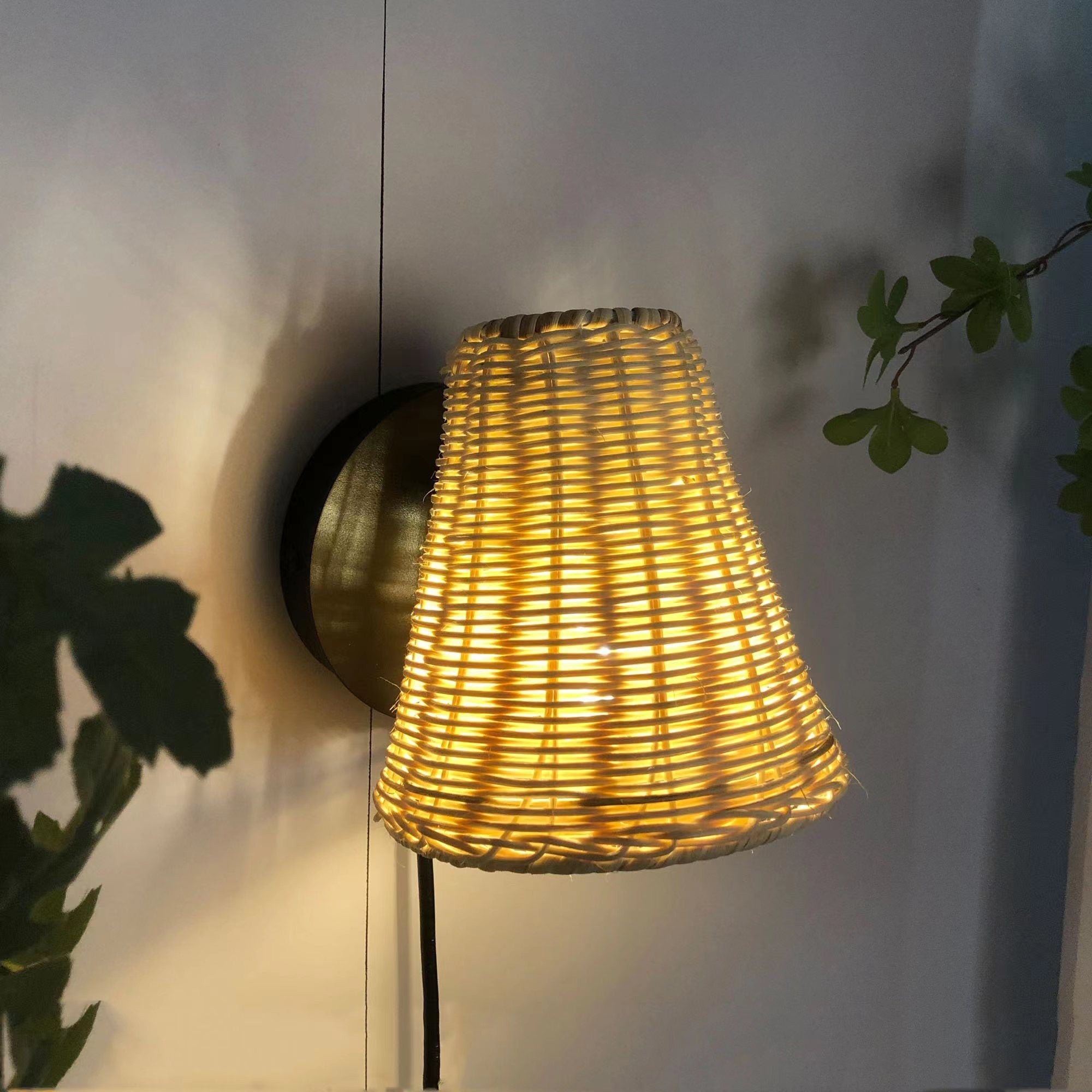 Aplique de pared de mimbre "BLIND"
