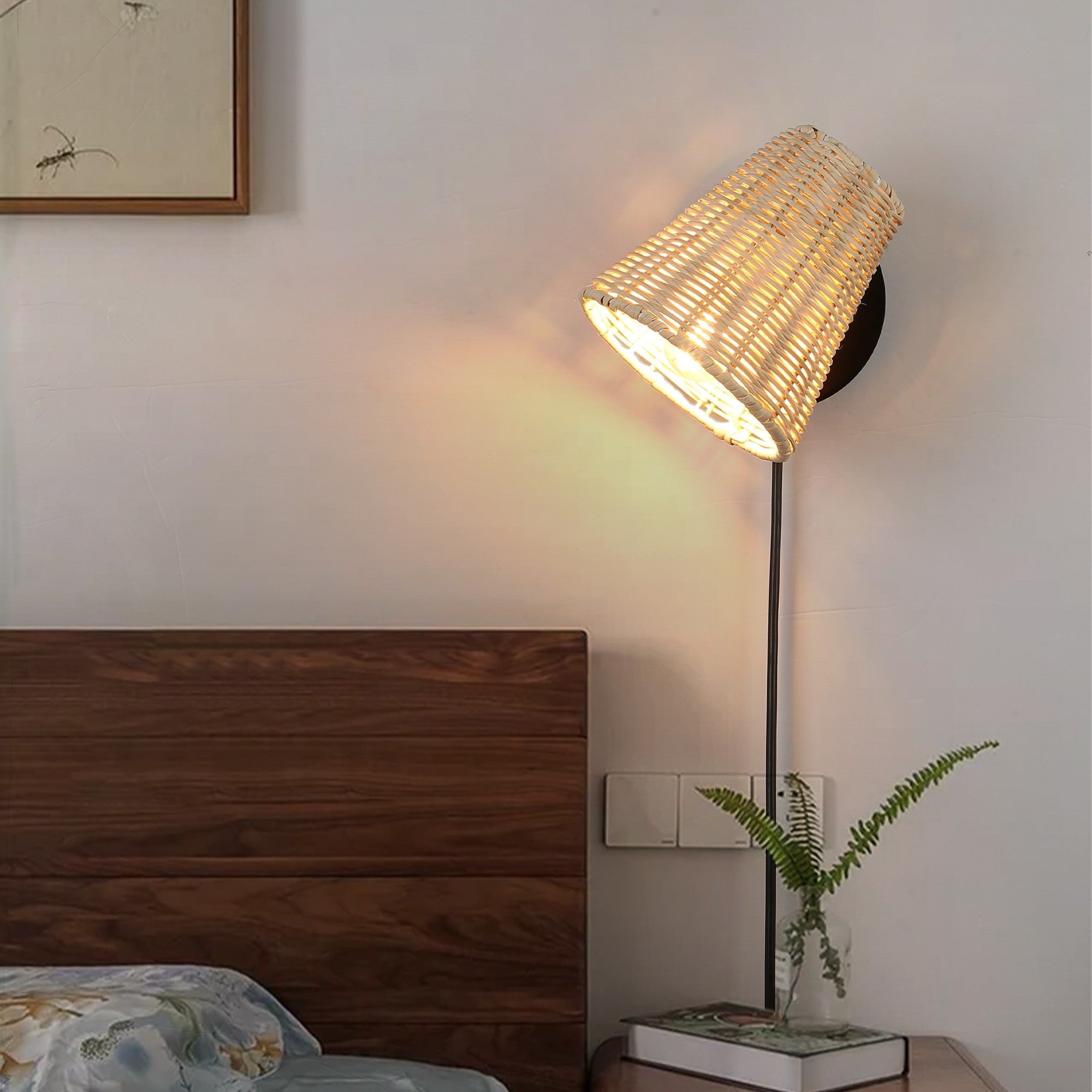 Aplique de pared de mimbre "BLIND"