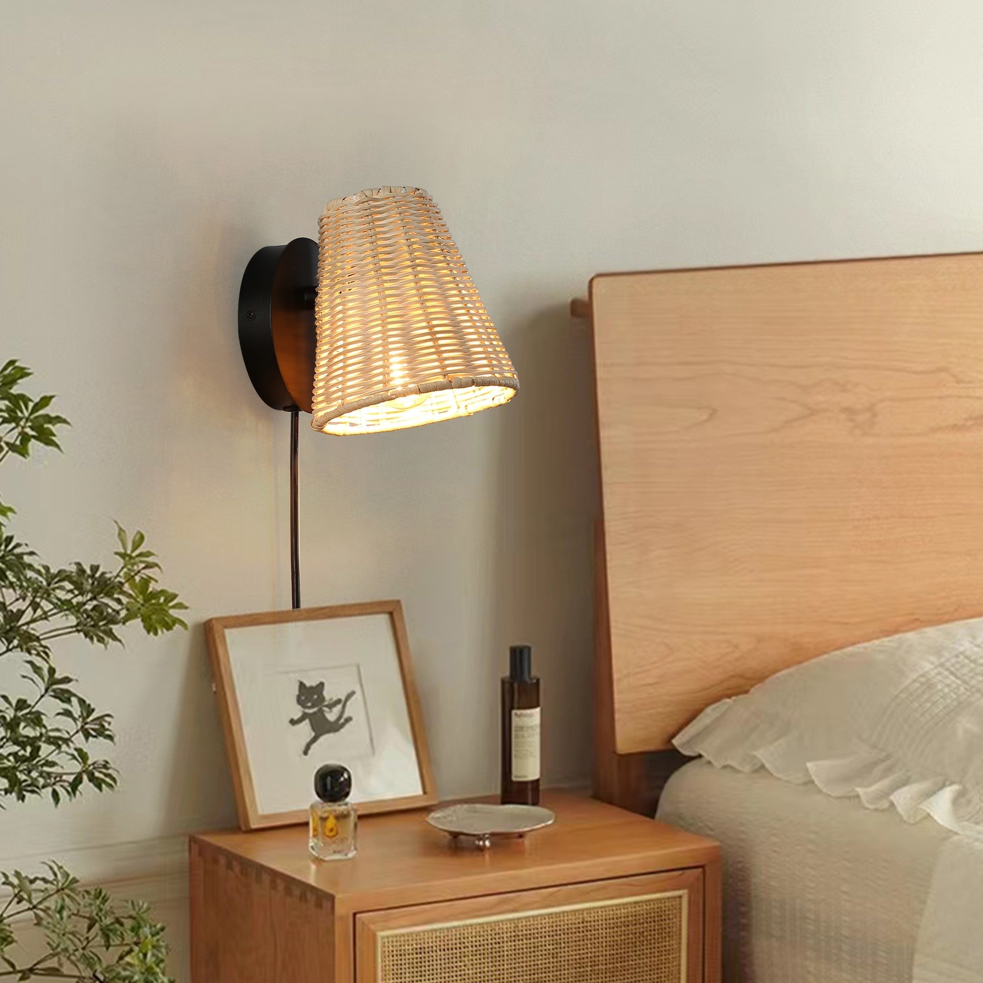 Aplique de pared de mimbre "BLIND"