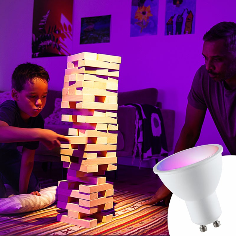 Bombilla LED GU10 RGBW inteligente - 5W - Con control remoto