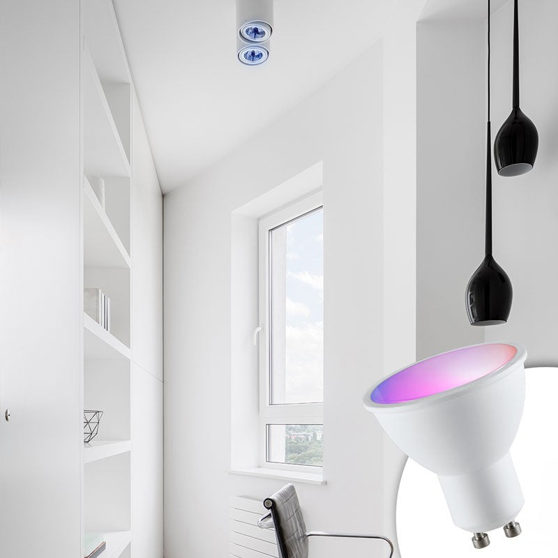 Bombilla LED GU10 RGBW inteligente - 5W - Con control remoto