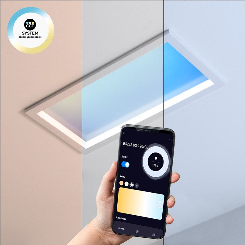 Panel LED "SMART Blue Skylight" - Efecto cielo - Daylight - 100W - 120x30cm