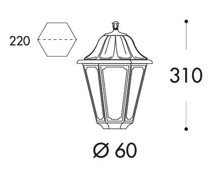 Lámpara farol de pie FUMAGALLI MIKROLOT/ANNA E27 IP55