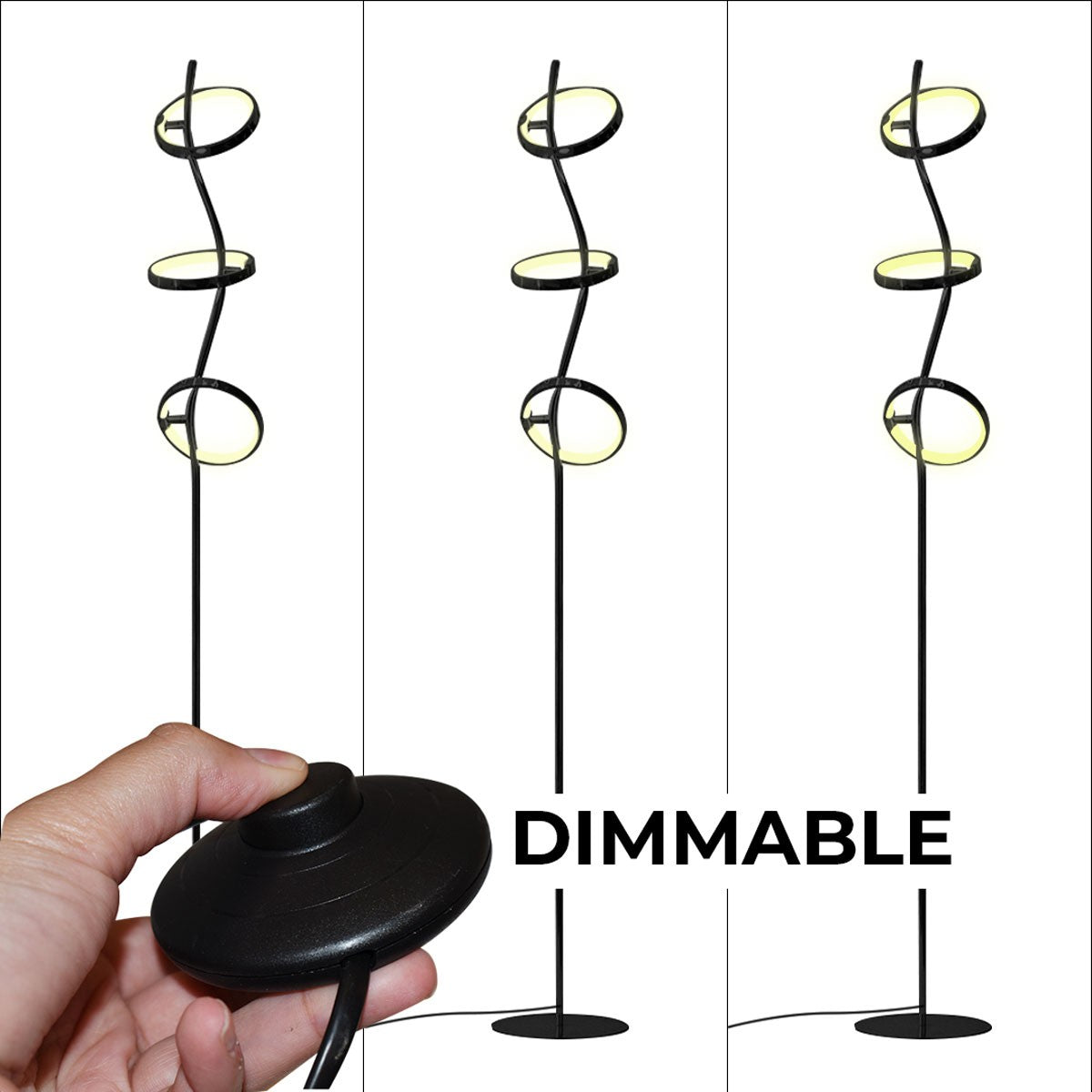 Lámpara de pie LED de aluminio "GARLAND HOLLYWOOD" - 15W - Luz cálida