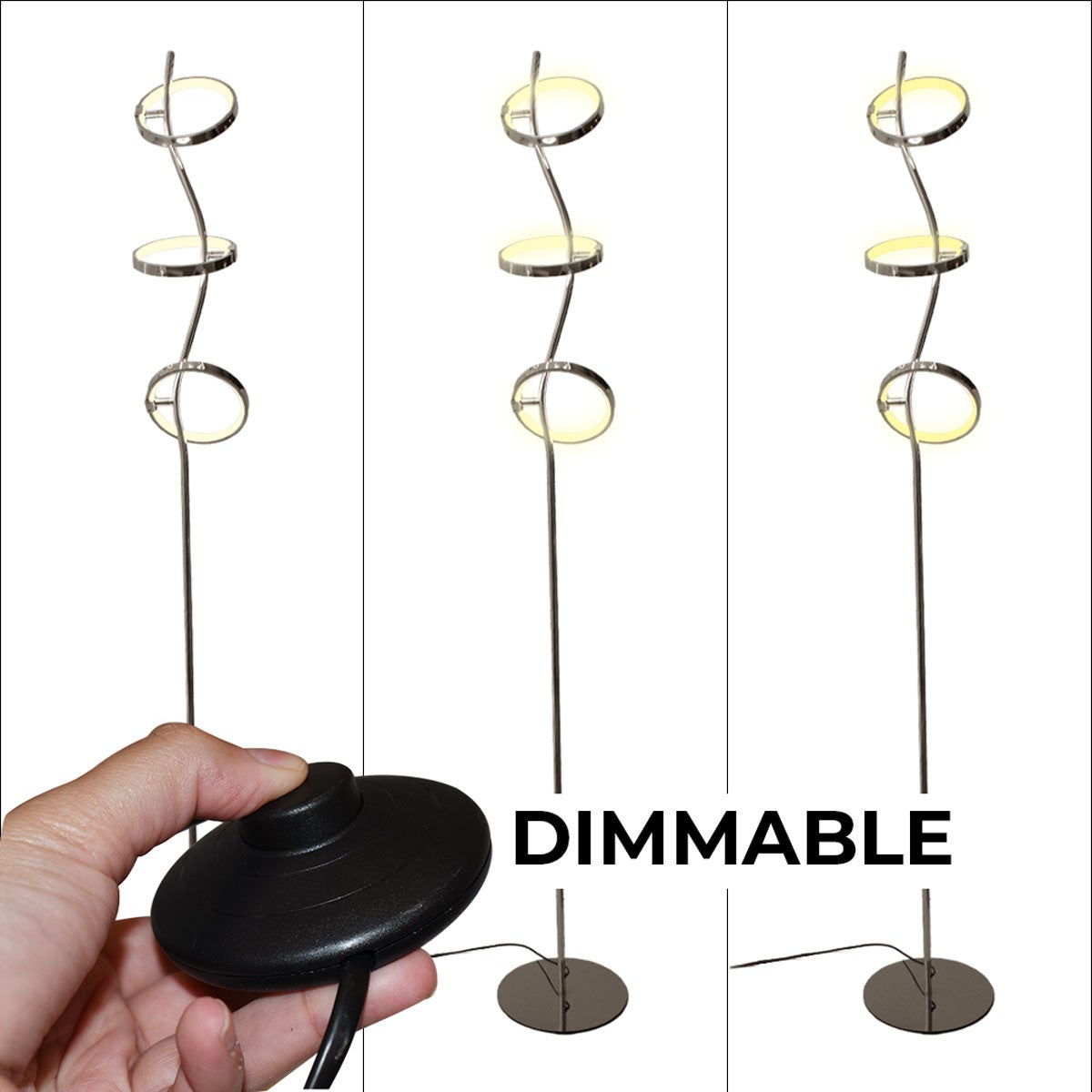 Lámpara de pie LED de aluminio "GARLAND HOLLYWOOD" - 15W - Luz cálida