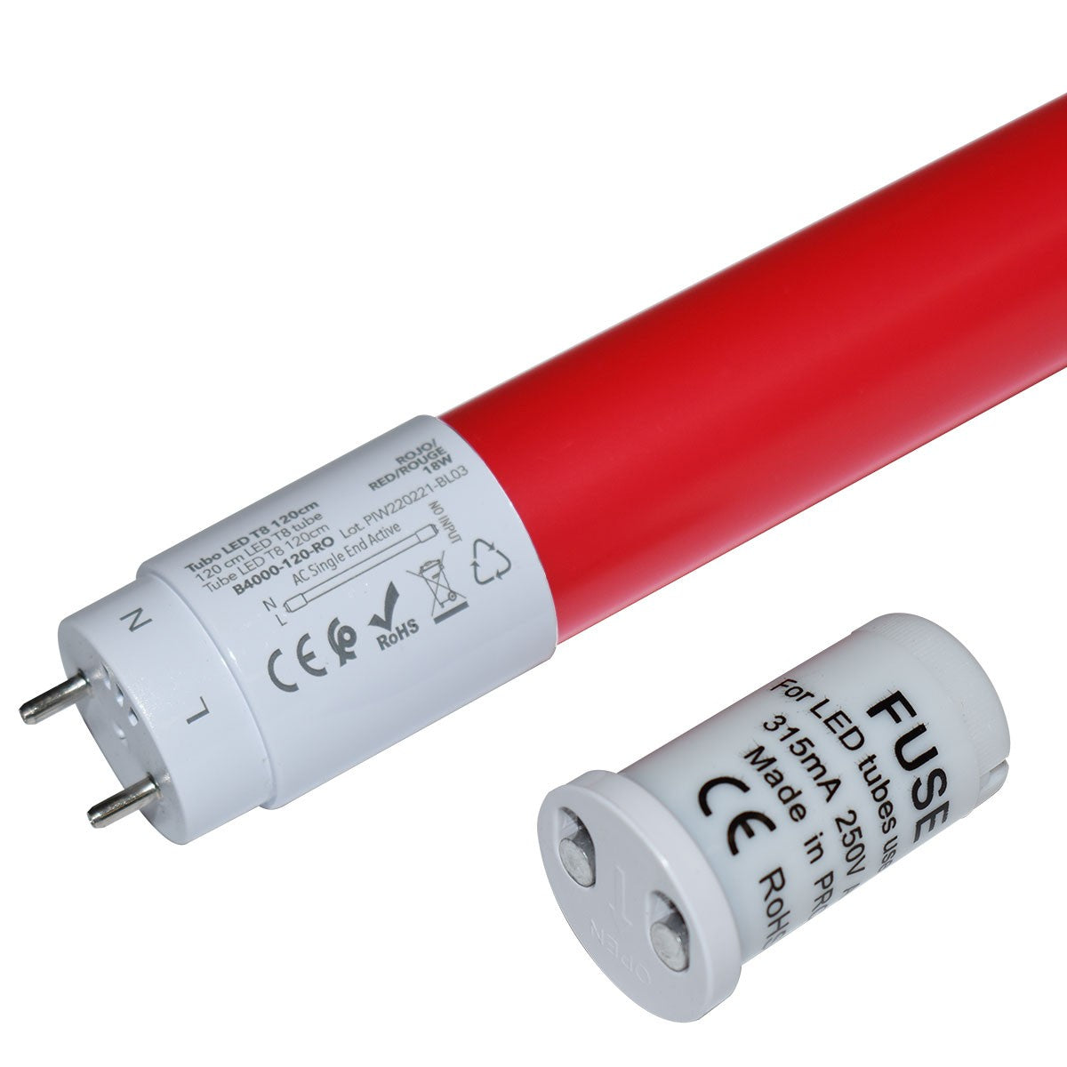 Tubo LED T8 120cm de colores -18 W