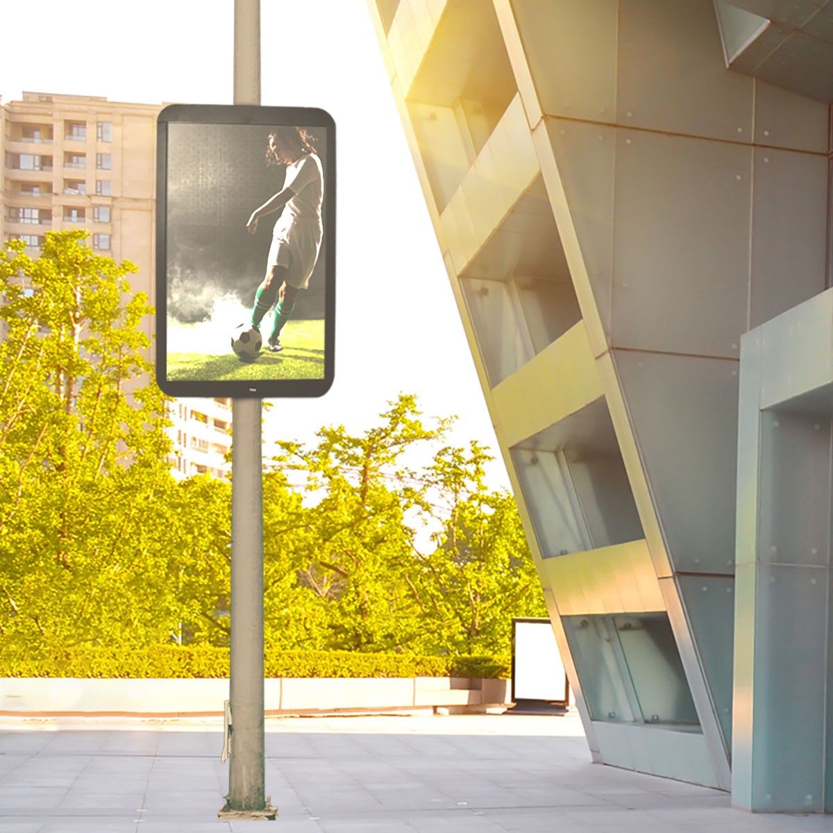 Display publicitario LED para postes de iluminación - Uso exterior - P4mm - 148 x 86,5cm