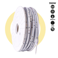 Tira LED 220V - 950W (6000xSMD2835) 12mm -  IP67 - Rollo 50 metros - Corte cada 10cm