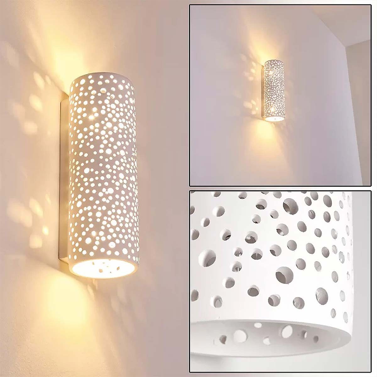 Aplique de pared bidireccional en escayola "COMB" - 2 x E14