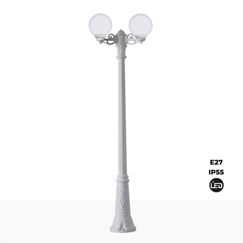Farola doble LED exterior FUMAGALLI "GIGI BISSO GLOBE" 2xE27