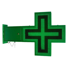 Cruz de farmacia LED monocolor verde programable P16 - Exterior