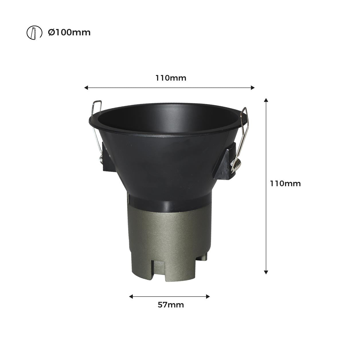 Foco LED empotrable 11W "KOPPA"- Óptica 24º - Corte Ø 100mm - Bajo UGR