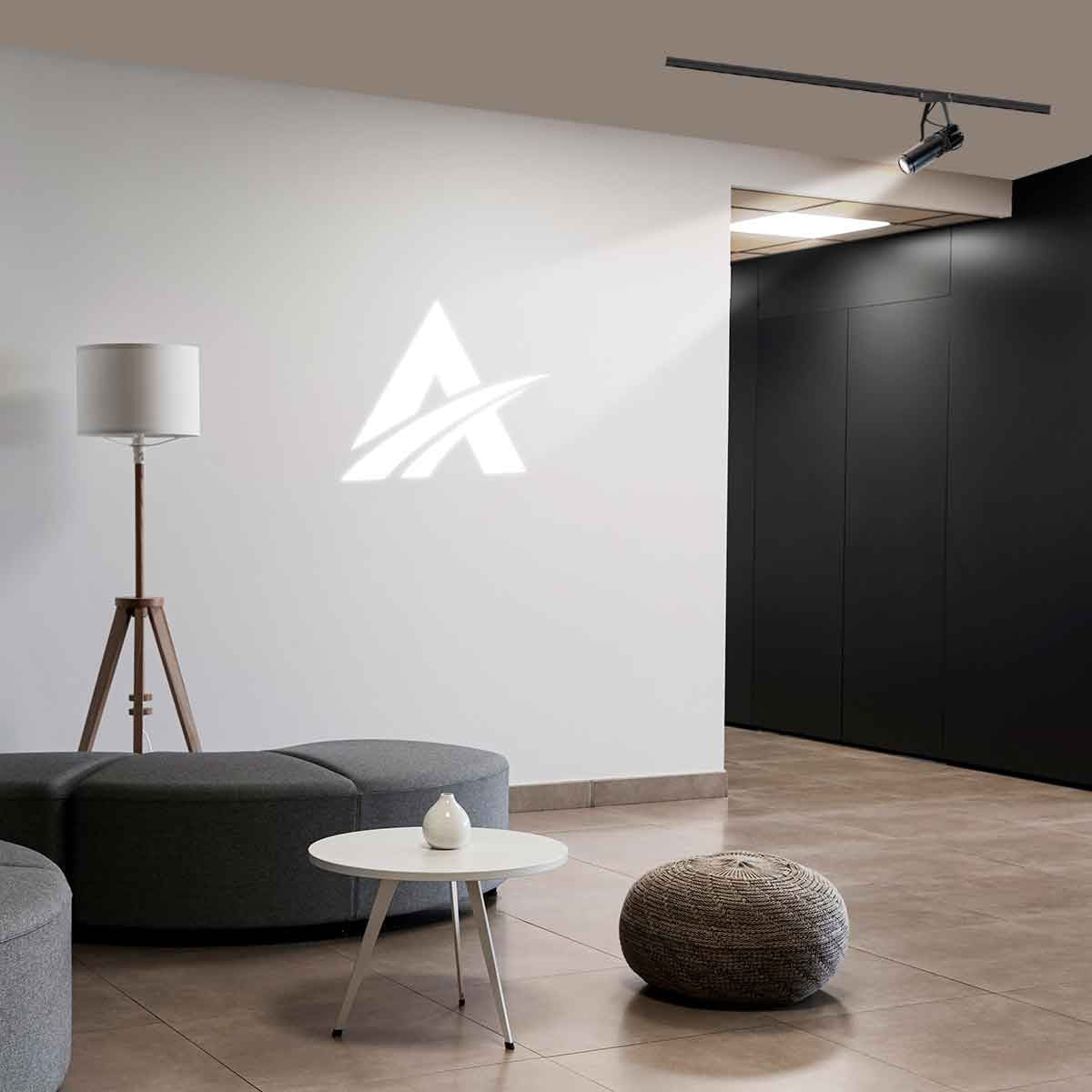Proyector de logos LED GOBO para carril trifásico interior - 20W - Óptica 20° - IP20