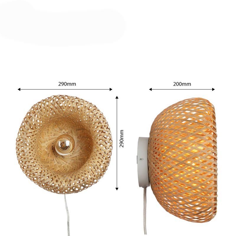 Aplique de mimbre con enchufe "Round"