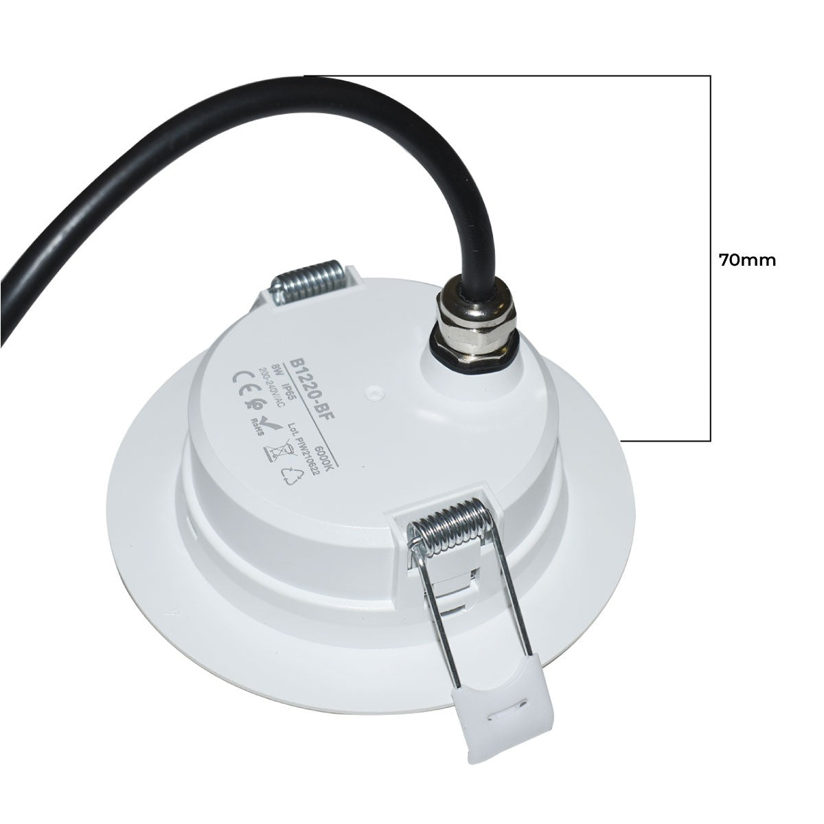 Downlight LED estanco empotrable - IP65 - 8W - Corte Ø 80-95mm
