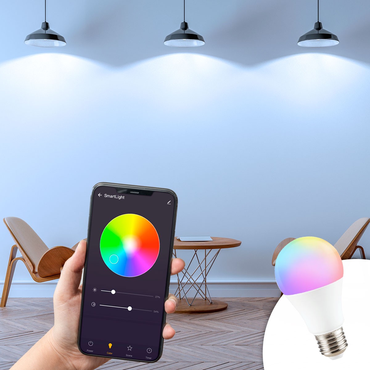 Bombilla inteligente Smart WIFI RGBWW E27 9W