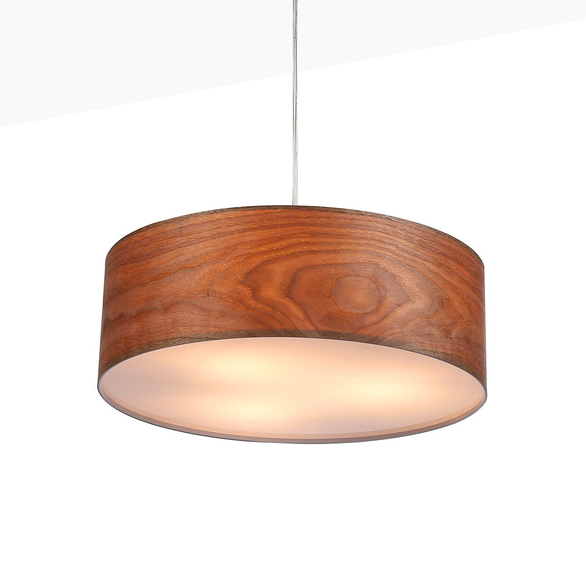 Lampara colgante con pantalla efecto madera "MATAGALLS" - 3xE27