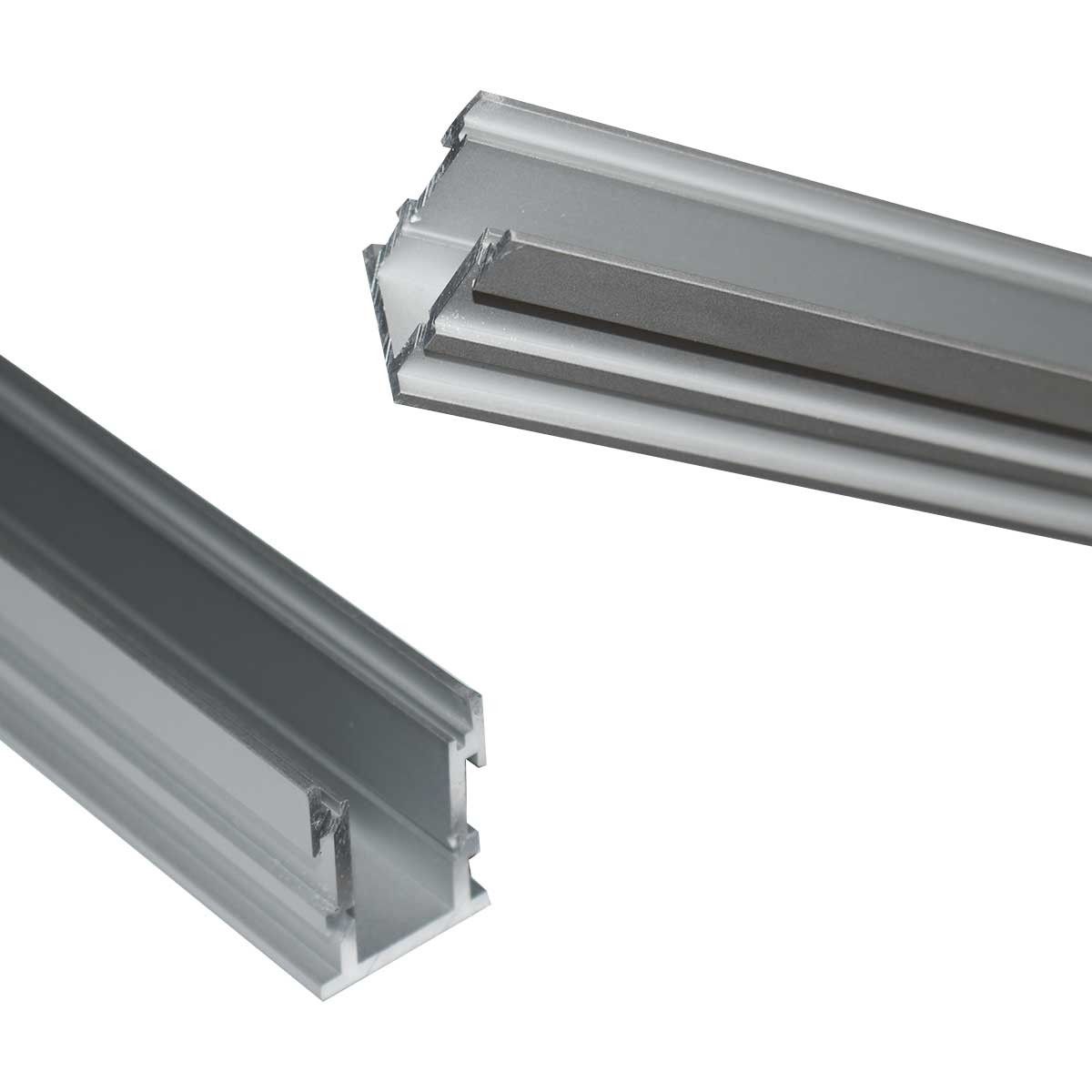 Perfil de aluminio para tira LED empotrable en suelo con difusor - 2 tapas - 21x26mm - IP54 - 2 metros