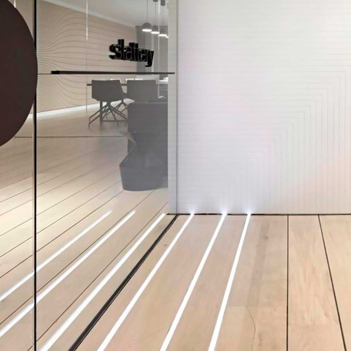 Perfil de aluminio para tira LED empotrable en suelo con difusor - 2 tapas - 21x26mm - IP54 - 2 metros