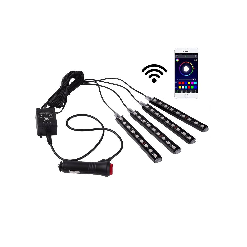 Kit para automóvil LED RGB 12V - Control desde el móvil por bluetooth / WIFI