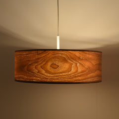 Lampara colgante con pantalla efecto madera "MATAGALLS" - 3xE27