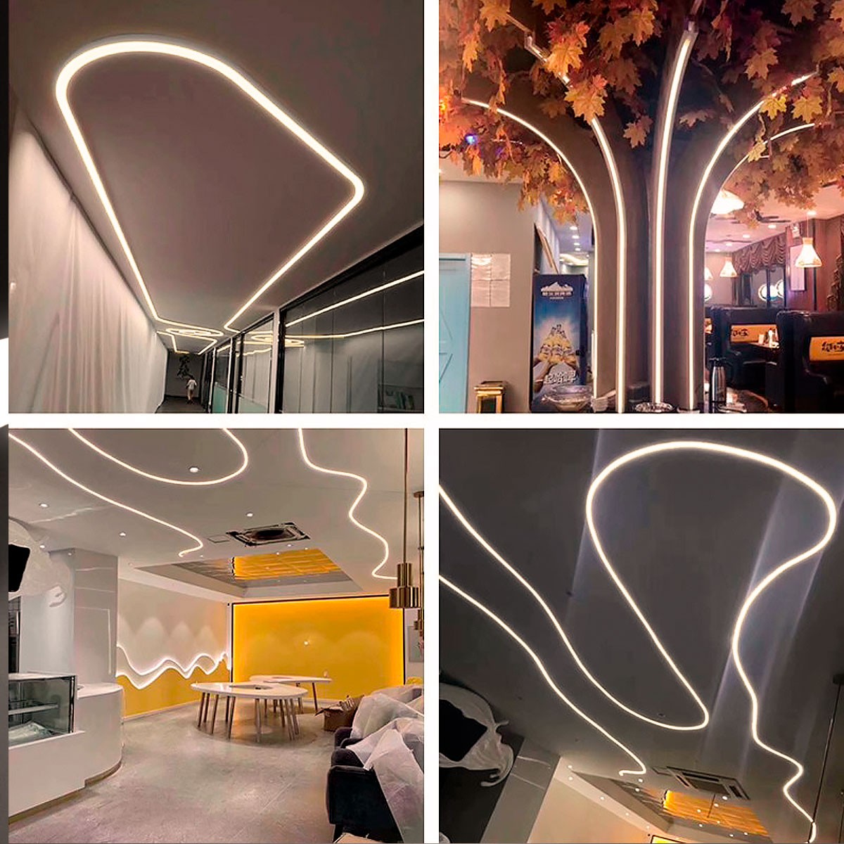 Neón LED flexible circular - 24V DC - Instalación sobre superficie - Ø20mm - 5 metros - 13W/m - Kit completo -  IP67