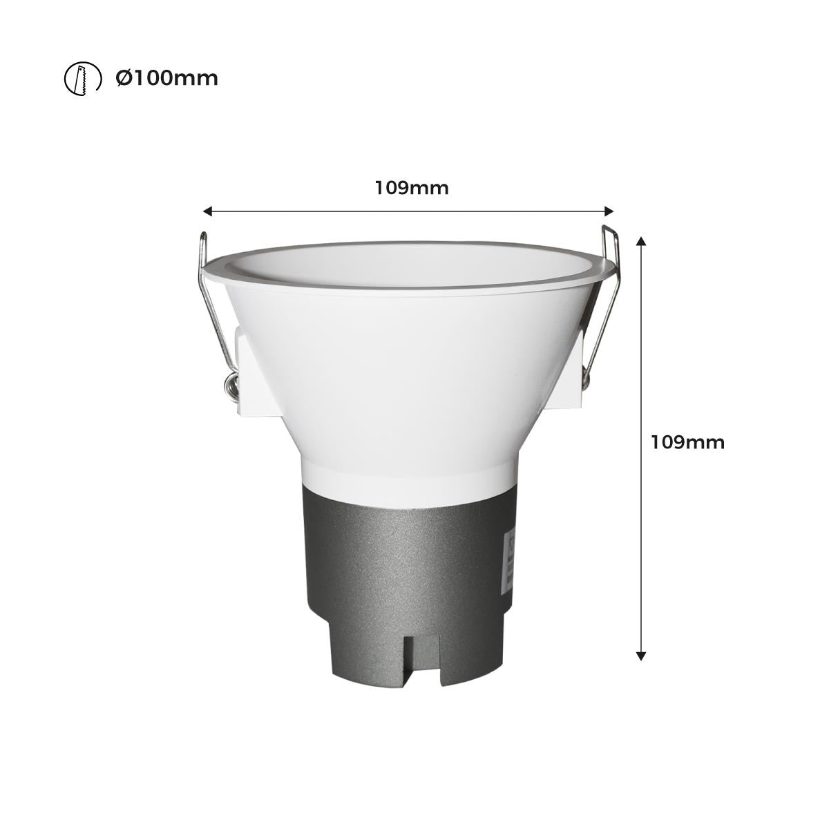 Foco LED empotrable 11W "KOPPA"- Óptica 15º - Corte Ø 100mm - Bajo UGR