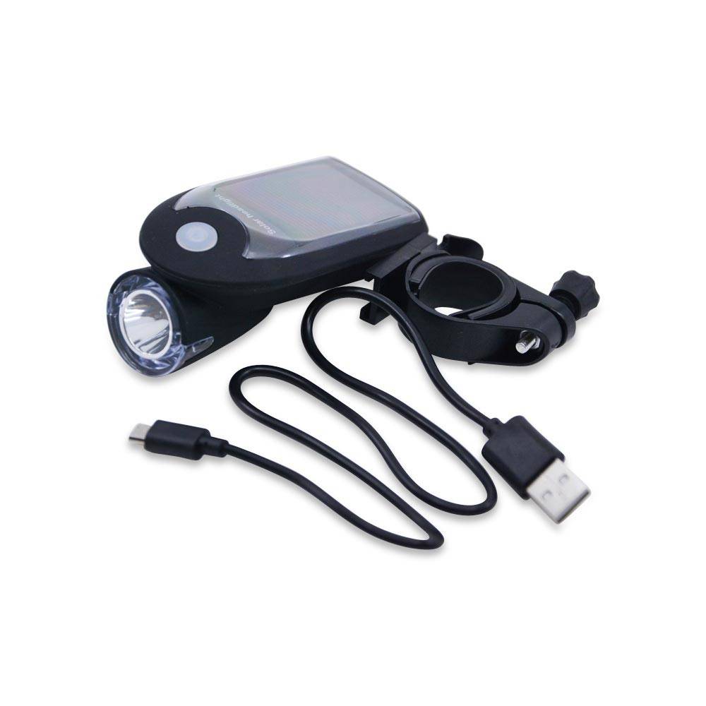 Lámpara para bicicleta USB solar 240lm