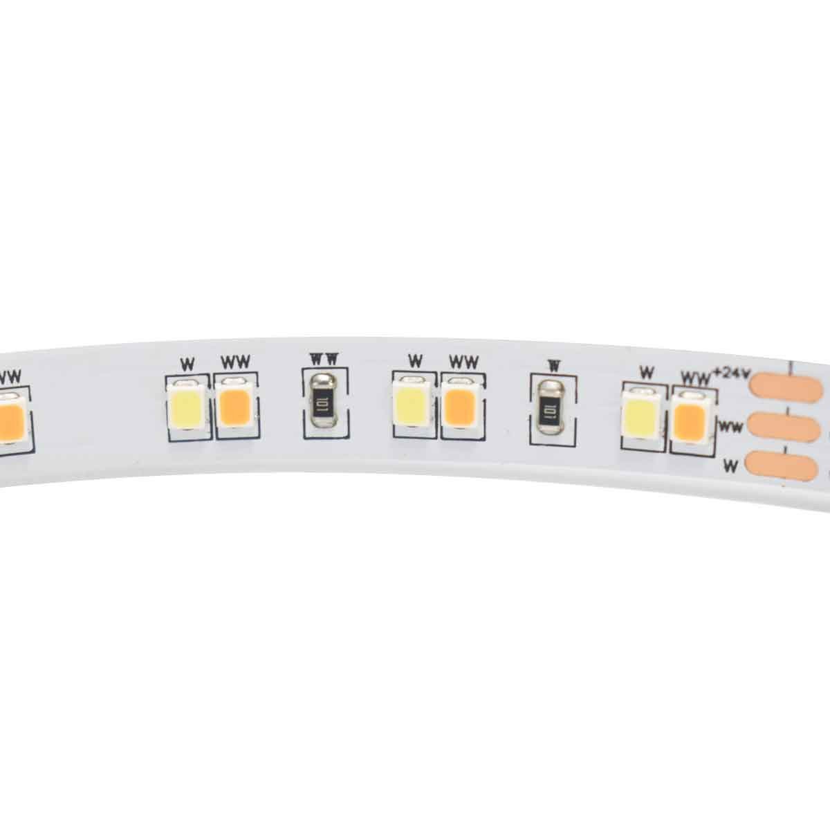 Tira de LED 24V-DC - 90W - temperatura de color regulable CCT - 1800-6500K - SMD2835 - Rollo 5 metros